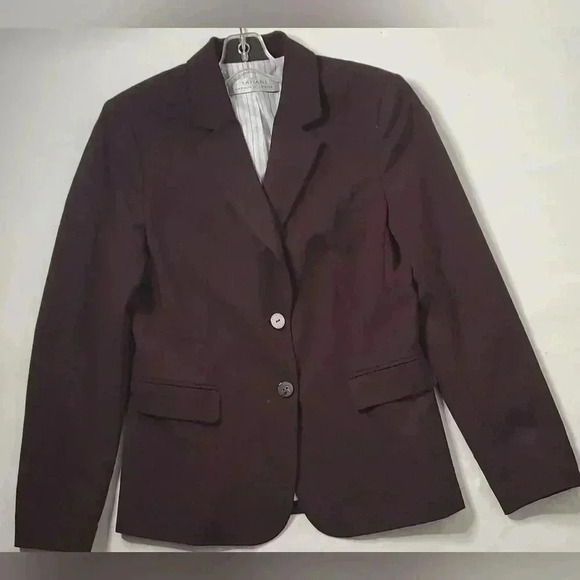 Tahari Arthur. S.Levine Purple/Mulberry, Burgundy 2 Button  Blazer Small Nwt - Picture 7 of 8